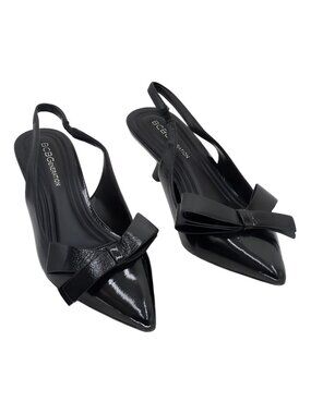 BCBGeneration Kasti Slingback Bow Kitten Heel Pumps Black US 7